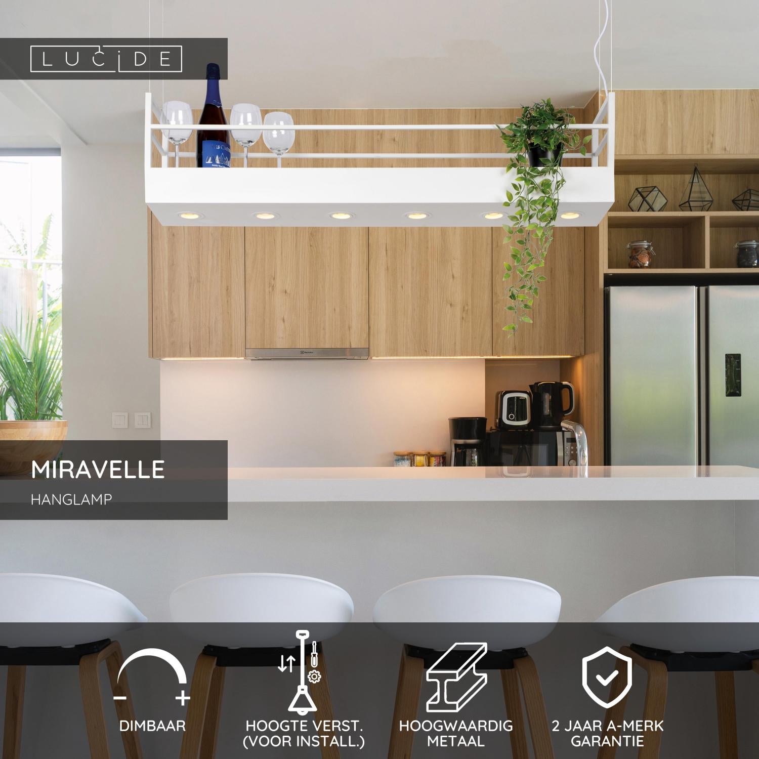 MIRAVELLE - Hanglamp - 6xGU10 - Wit