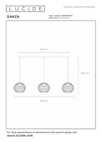 DANZA - Suspension - 3xE27 - Or mat / Laiton