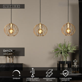 DANZA - Suspension - 3xE27 - Or mat / Laiton