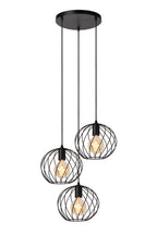 DANZA - Hanglamp - Ø 50 cm - 3xE27 - Zwart