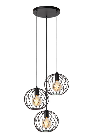 DANZA - Hanglamp - Ø 50 cm - 3xE27 - Zwart