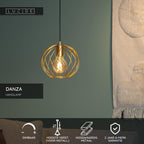 DANZA - Suspension - Ø 25 cm - 1xE27 - Or mat / Laiton