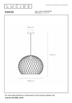 DANZA - Hanglamp - Ø 40 cm - 1xE27 - Zwart