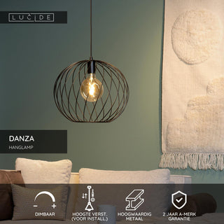 DANZA - Hanglamp - Ø 40 cm - 1xE27 - Zwart