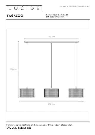 TAGALOG - Suspension - Ø 40 cm - 3xE27 - Noir | Essential