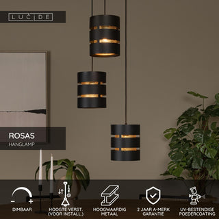ROSAS - Suspension - Ø 43 cm - 3xE27 - Noir