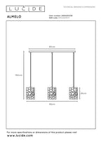 ALMELO - Hanglamp - 3xE27 - Zwart