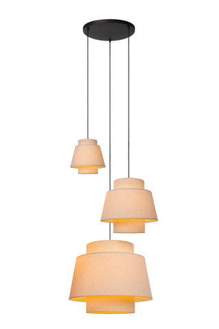 TRIBUTE - Pendant light - Ø 76 cm - 3xE27 - Suitable for high ceilings - Beige