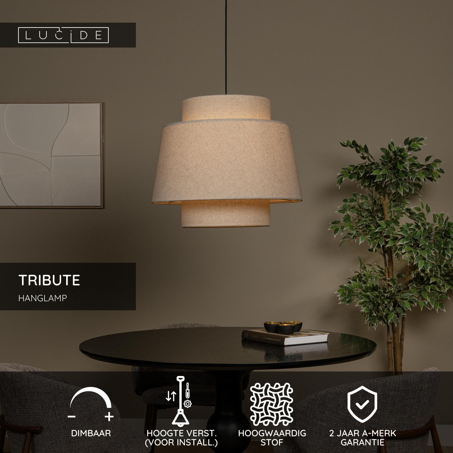 TRIBUTE - Hanglamp - Ø 60 cm - 1xE27 - Beige