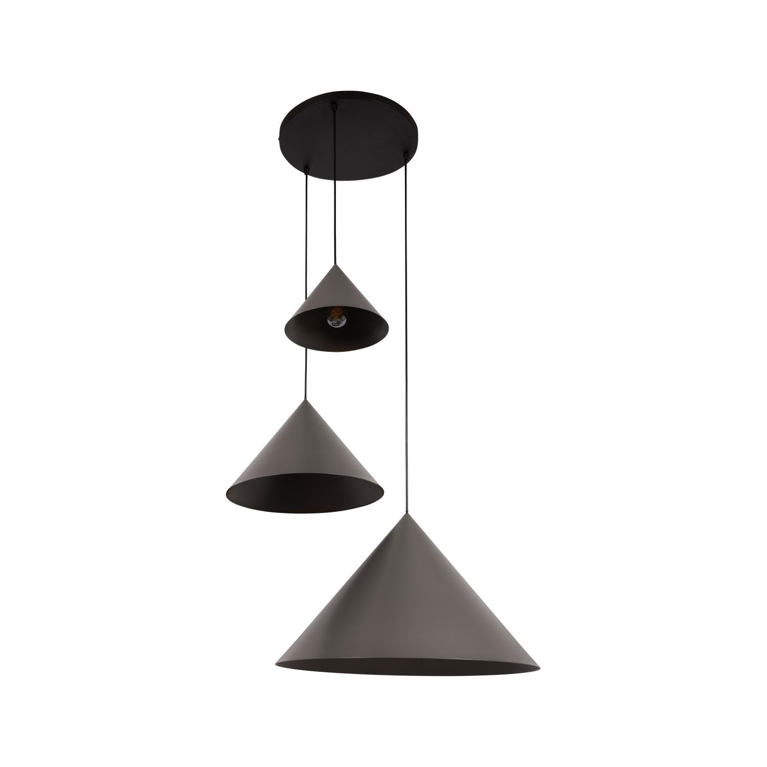 SPITZE - Pendant light - Ø 68 cm - 3xE27 - Suitable for high ceilings - Grey | Vibes