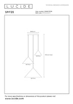 SPITZE - Pendant light - Ø 68 cm - 3xE27 - Suitable for high ceilings - Grey | Vibes