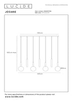 Lucide - JOSIANE - Suspension - 4xG9 - Noir - IP20