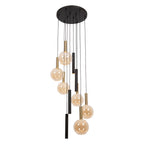 JOSIANE - Hanglamp - Ø 55 cm - 6xG9 - Geschikt voor vide en hoge plafonds - Zwart | Vibes