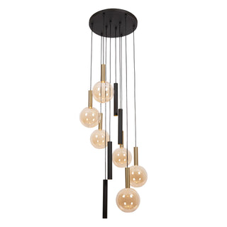 JOSIANE - Hanglamp - Ø 55 cm - 6xG9 - Geschikt voor vide en hoge plafonds - Zwart | Vibes