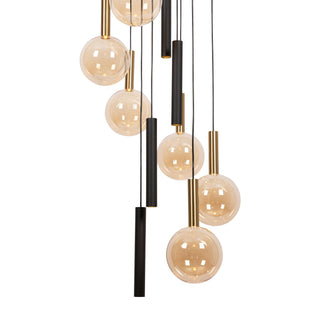 JOSIANE - Hanglamp - Ø 55 cm - 6xG9 - Geschikt voor vide en hoge plafonds - Zwart | Vibes