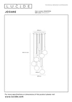 JOSIANE - Hanglamp - Ø 55 cm - 6xG9 - Geschikt voor vide en hoge plafonds - Zwart | Vibes