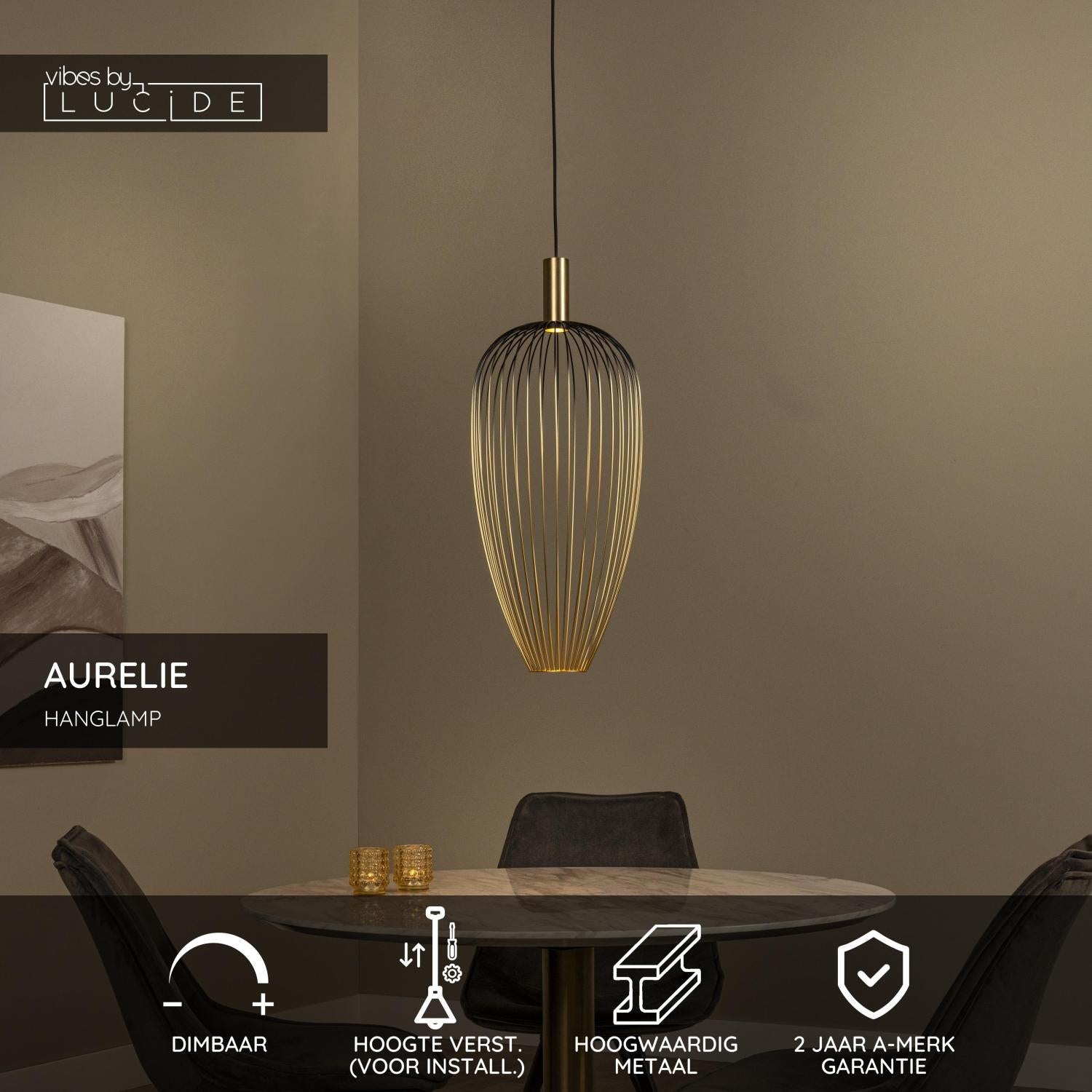 AURELIE - Hanglamp - Ø 30 cm - 1xGU10 (MR11) - Goud | Vibes