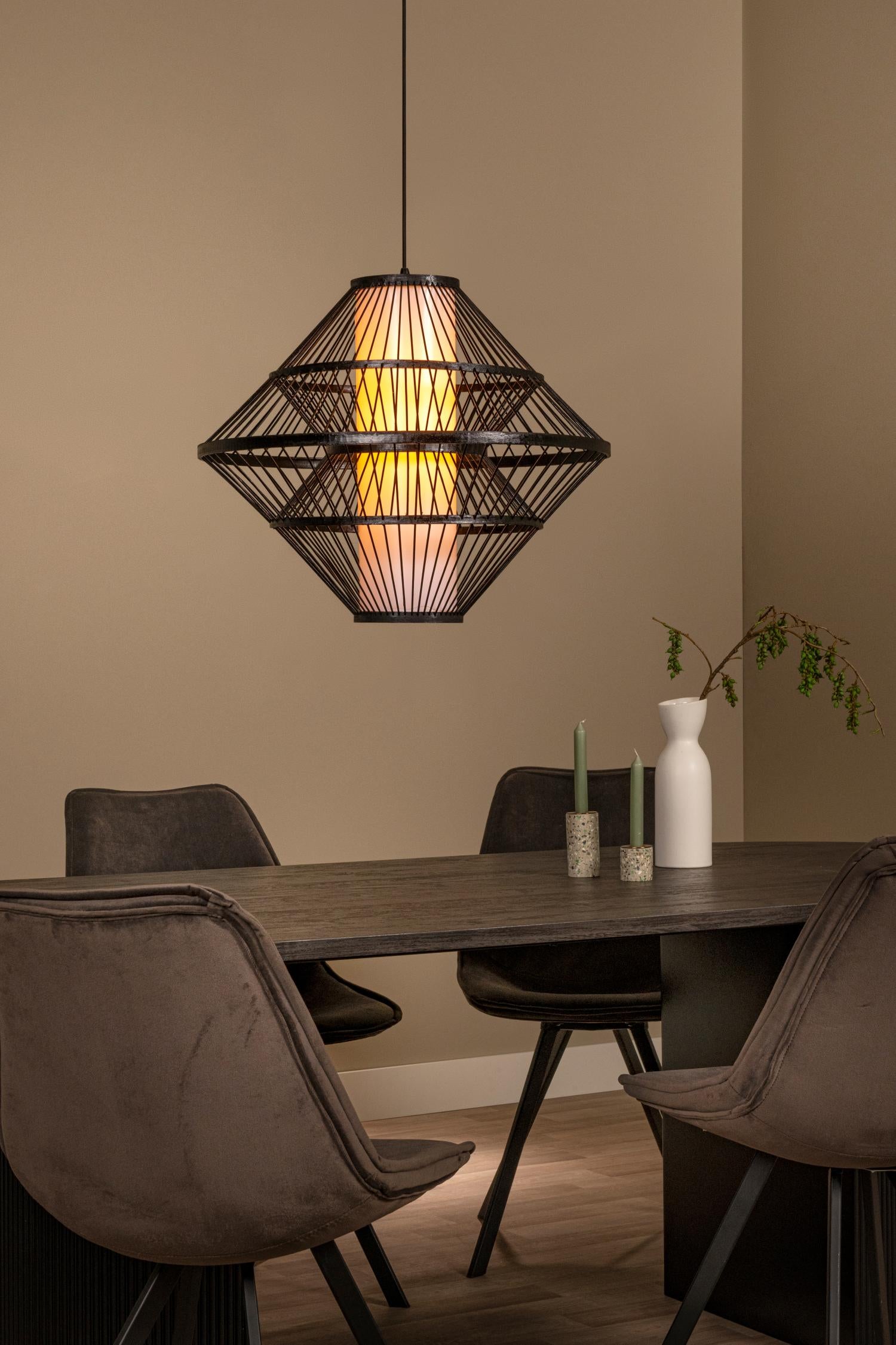 PASQUINO - Hanglamp - Ø 60 cm - 1xE27 - Zwart | Essential
