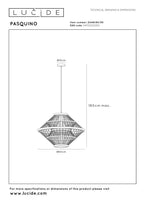 PASQUINO - Hanglamp - Ø 60 cm - 1xE27 - Zwart | Essential