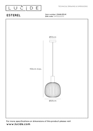 ESTEREL - Hanglamp - Ø 25 cm - 1xGU10 (MR11) - Taupe | Essential