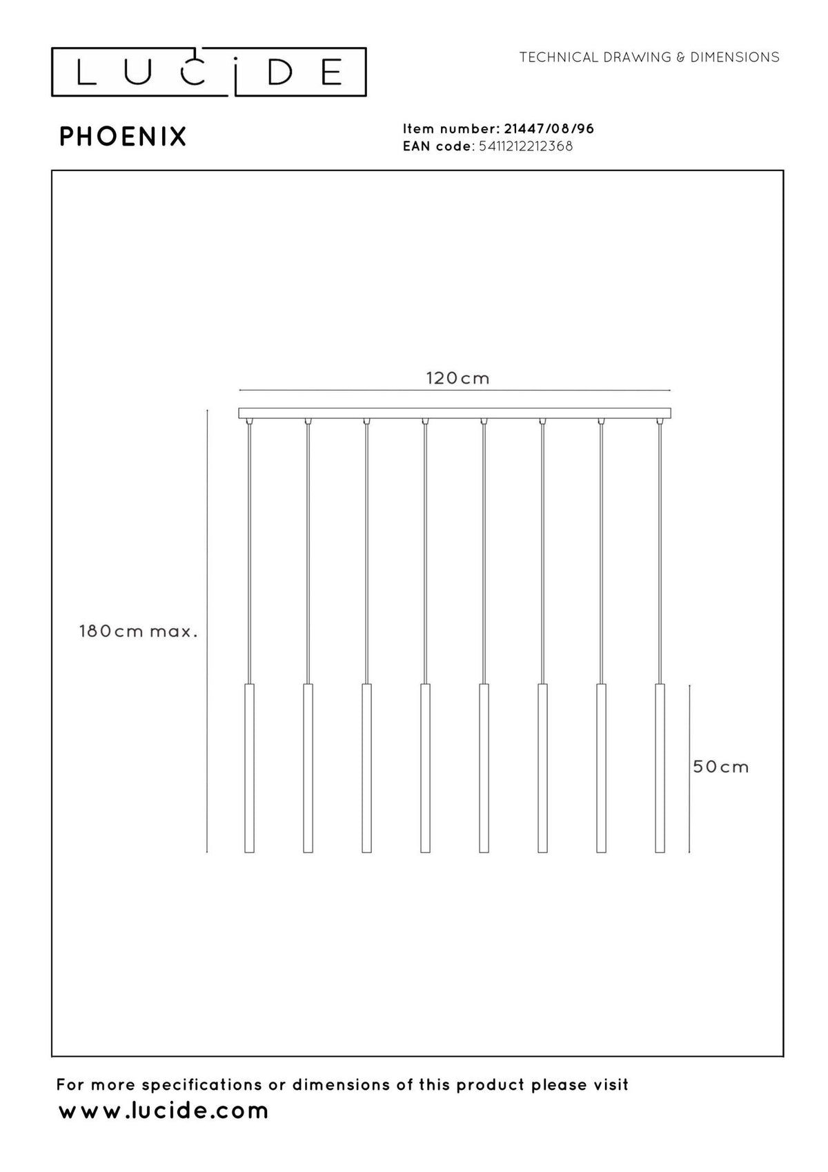 Lucide - PHOENIX - Pendant light - LED Dimmable - G9 - 8x3W 2700K - Coffee - IP20