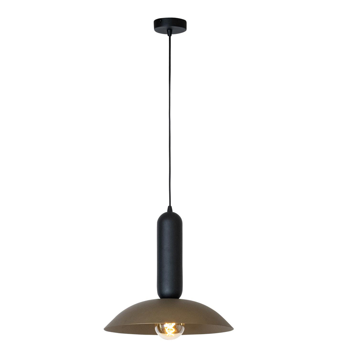 Lucide - GRANTHAM - Pendant light - Ø 40 cm - 1xE27 - Coffee - IP20