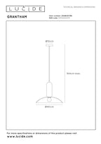 Lucide - GRANTHAM - Pendant light - Ø 40 cm - 1xE27 - Coffee - IP20