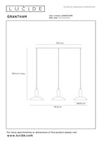 Lucide - GRANTHAM - Pendant light - 3xE27 - Coffee - IP20