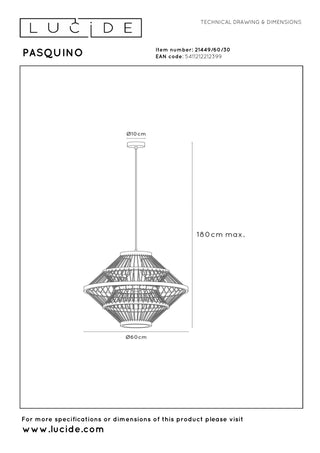 PASQUINO - Suspension - Ø 60 cm - 1xE27 - Noir | Essential