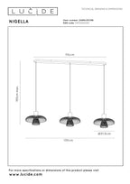 Lucide - NIGELLA - Hanglamp - 3xGU10 (MR16) - Koffie - IP20
