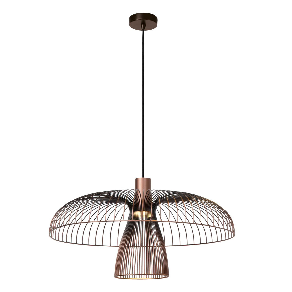 Lucide - NIGELLA - Hanglamp - Ø 60 cm - 1xGU10 (MR16) - Koffie - IP20