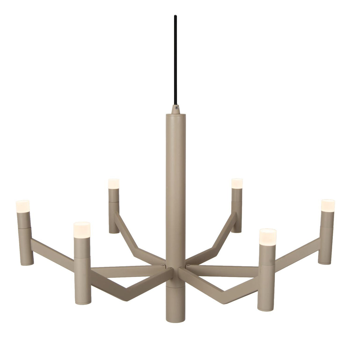 Lucide - WELLINGTON - Hanglamp - Ø 60 cm - LED Dimb. - G9 - 2700K - Taupe - IP20