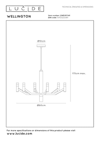 Lucide - WELLINGTON - Suspension - Ø 60 cm - LED Dimmable - G9 - 2700K - Taupe - IP20