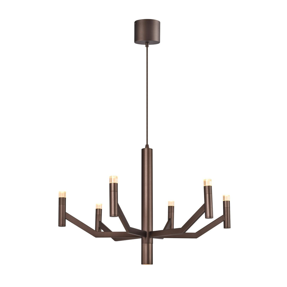 Lucide - WELLINGTON - Hanglamp - Ø 60 cm - LED Dimb. - G9 - 2700K - Koffie - IP20