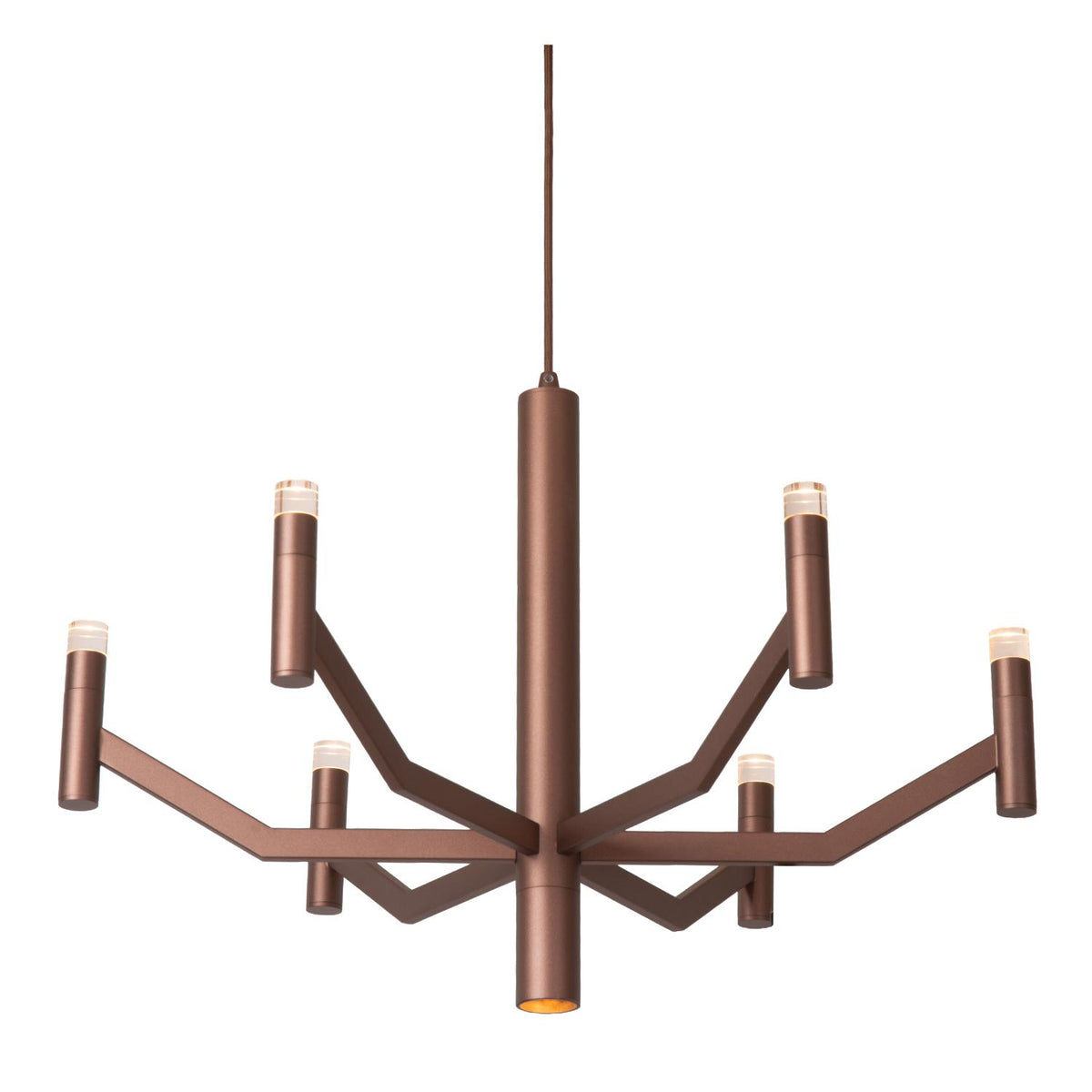 Lucide - WELLINGTON - Hanglamp - Ø 60 cm - LED Dimb. - G9 - 2700K - Koffie - IP20