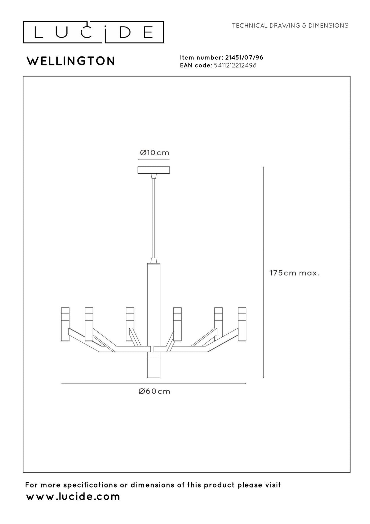 Lucide - WELLINGTON - Pendant light - Ø 60 cm - LED Dimmable - G9 - 2700K - Coffee - IP20