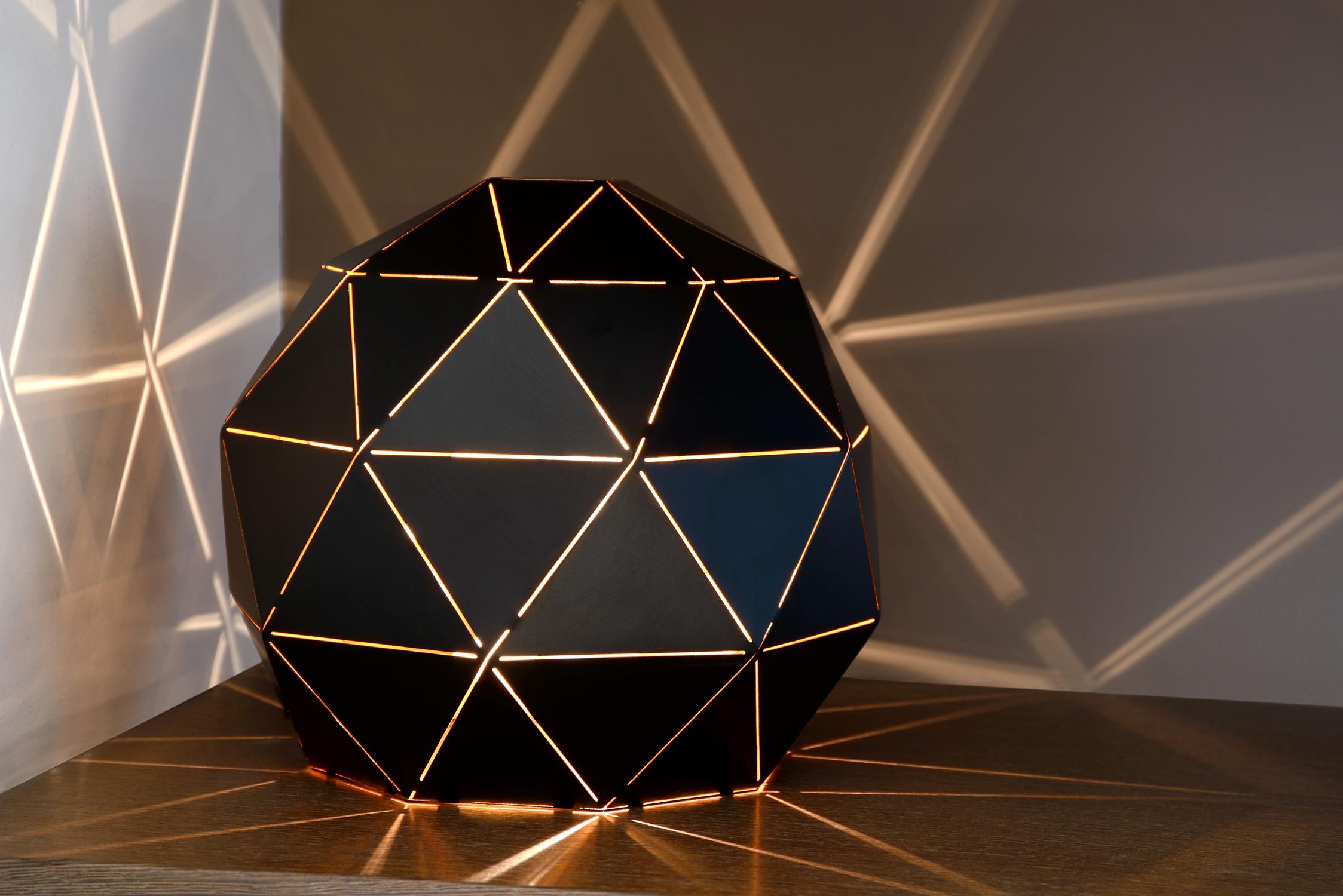 OTONA - Tafellamp - Ø 25 cm - 1xE27 - Zwart