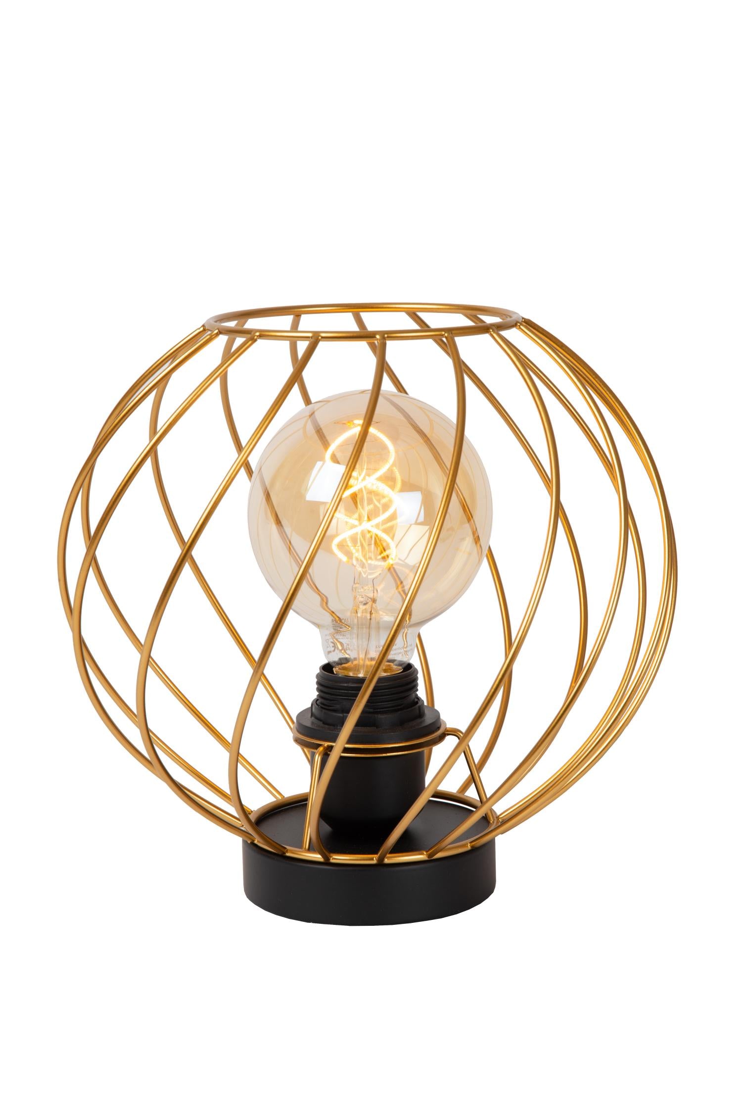 DANZA - Lampe de table - Ø 25 cm - 1xE27 - Or mat / Laiton