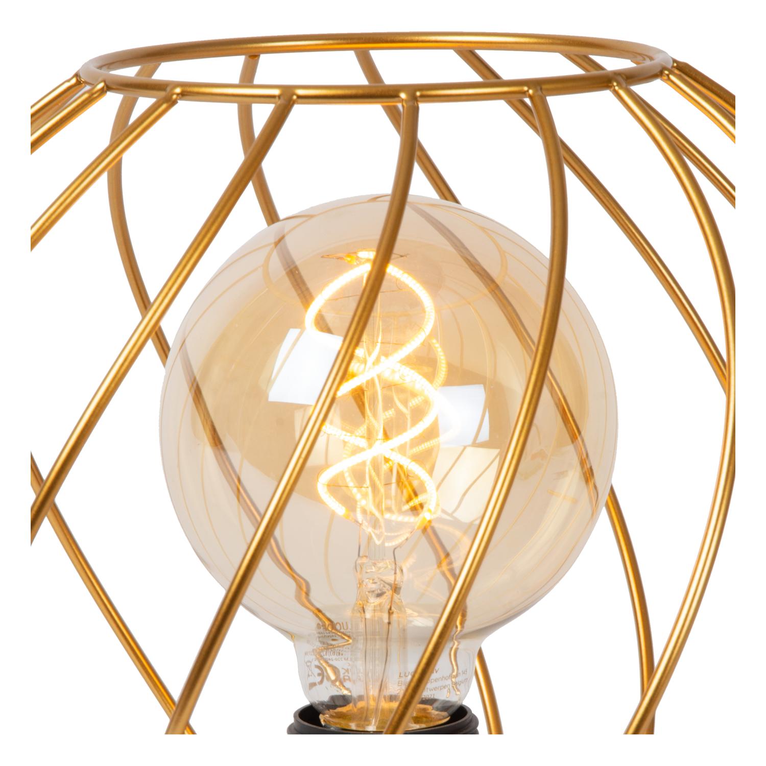 DANZA - Lampe de table - Ø 25 cm - 1xE27 - Or mat / Laiton