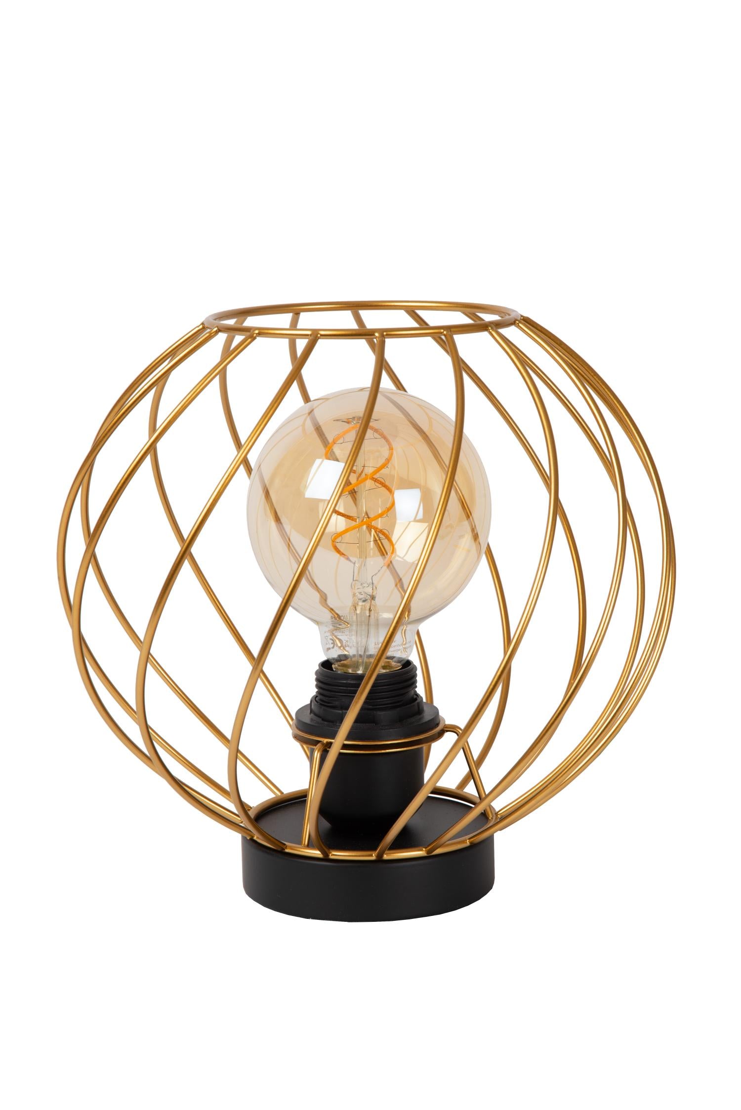 DANZA - Lampe de table - Ø 25 cm - 1xE27 - Or mat / Laiton