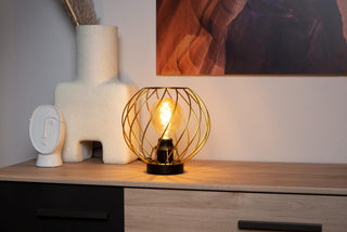 DANZA - Lampe de table - Ø 25 cm - 1xE27 - Or mat / Laiton
