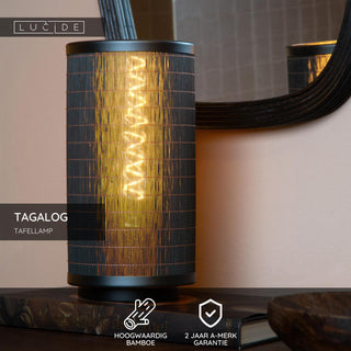 TAGALOG - Tafellamp - Ø 15 cm - 1xE27 - Zwart