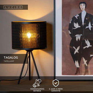 TAGALOG - Tafellamp - Ø 26 cm - 1xE27 - Zwart