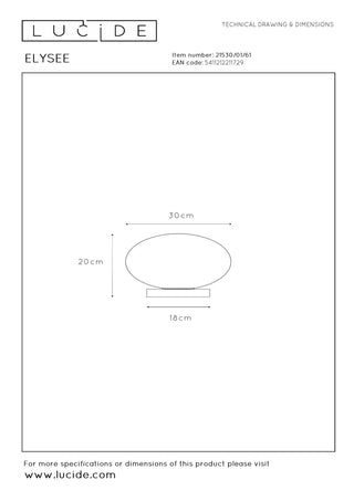ELYSEE - Lampe de table - Ø 30 cm - 1xE27 - Opale