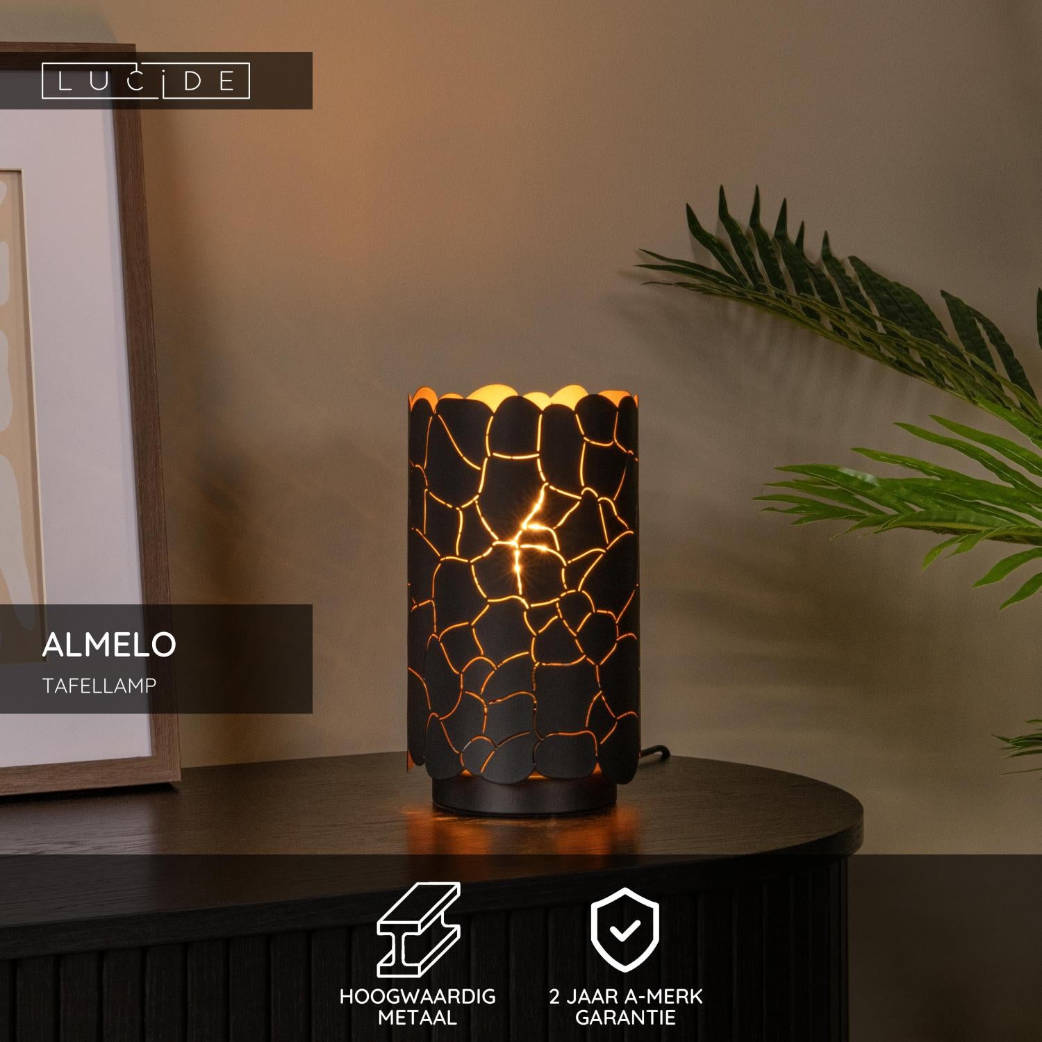 ALMELO - Table lamp - Ø 15 cm - 1xE27 - Black