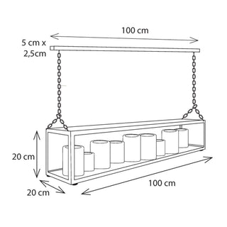 Suspension Bellefeu Vitrine Suspension Long, bronze