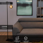LEANNE - Vloerlamp - 1xE27 - Zwart