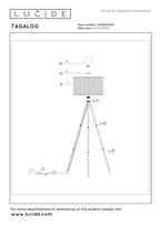 TAGALOG - Vloerlamp - Ø 55 cm - 1xE27 - Zwart