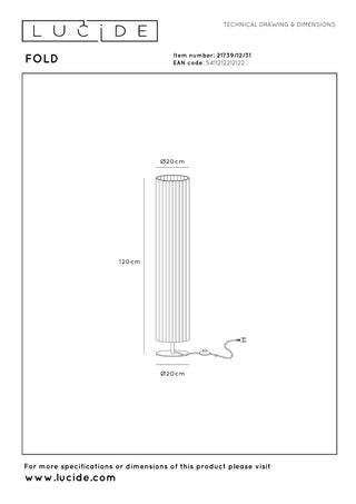 FOLD - Lampadaire - Ø 20 cm - 2xE27 - Blanc