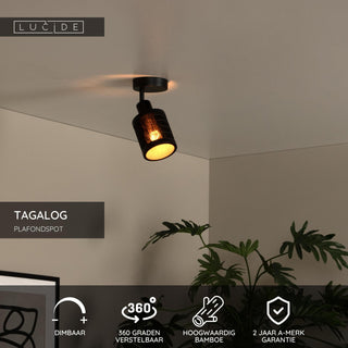 TAGALOG - Spot plafonnier - Ø 10 cm - 1xE27 - Noir